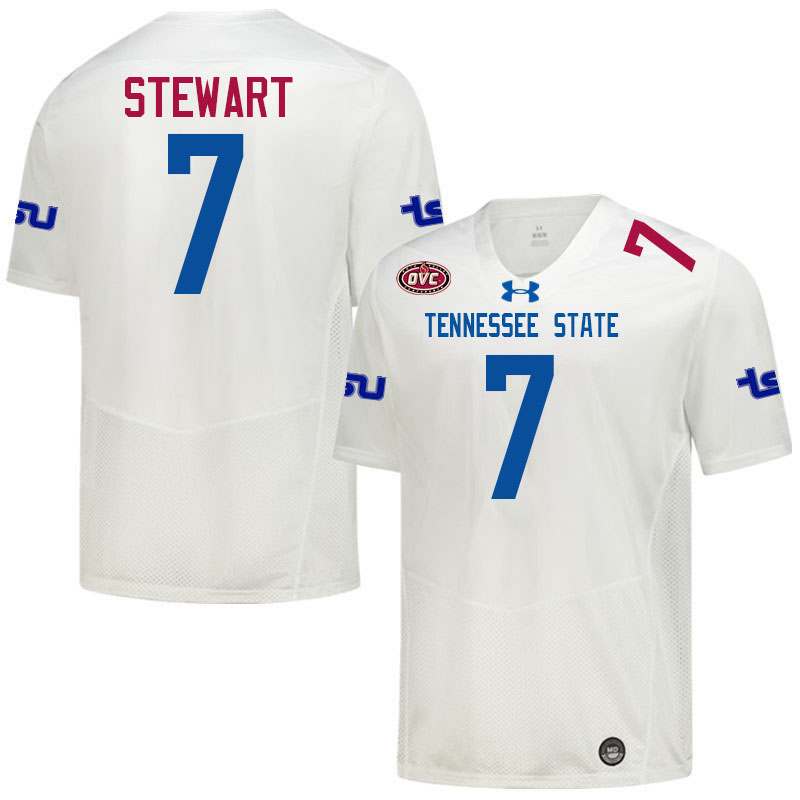 Tennessee State Tigers #7 James Stewart College Football Jerseys,Uniforms-White